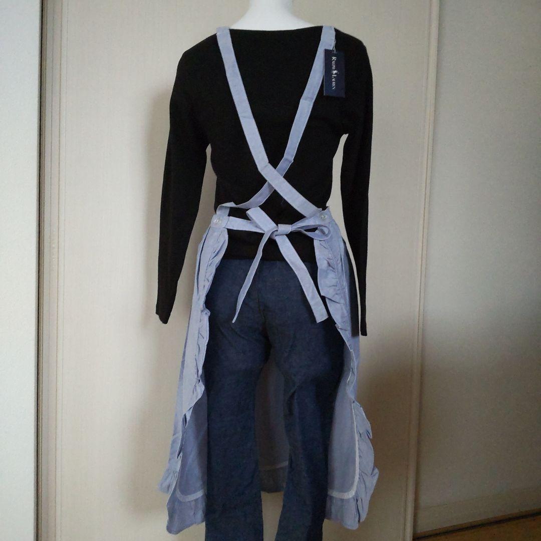 Ralph Lauren ブルーフリルエプロン 未使用タグ付きシャンブレー