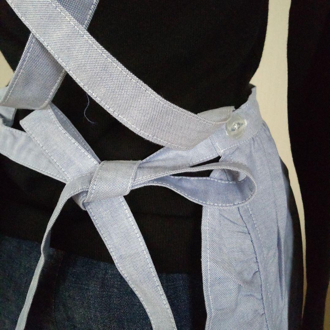 Ralph Lauren ブルーフリルエプロン 未使用タグ付きシャンブレー