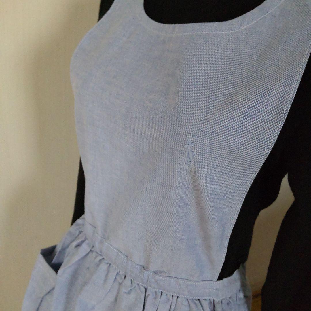 Ralph Lauren ブルーフリルエプロン 未使用タグ付きシャンブレー