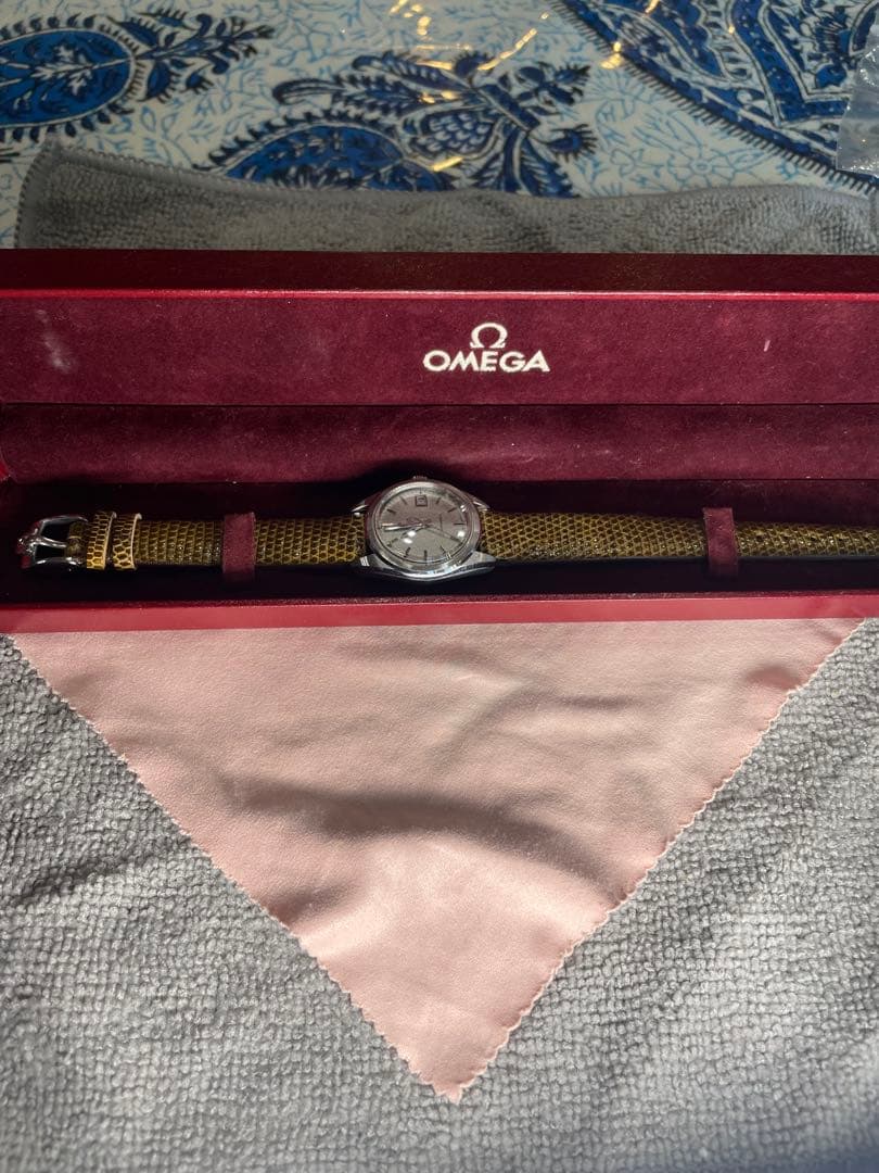 SWISS OMEGA Seamaster 自動巻 新品未使用リザード　箱　稼働