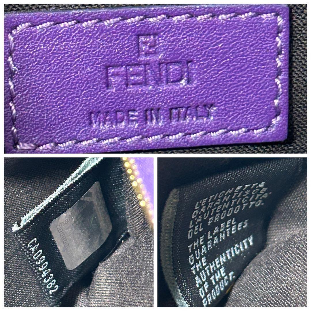 美品 FENDI フェンディ ズッカ エンボス加工 レザー ケース