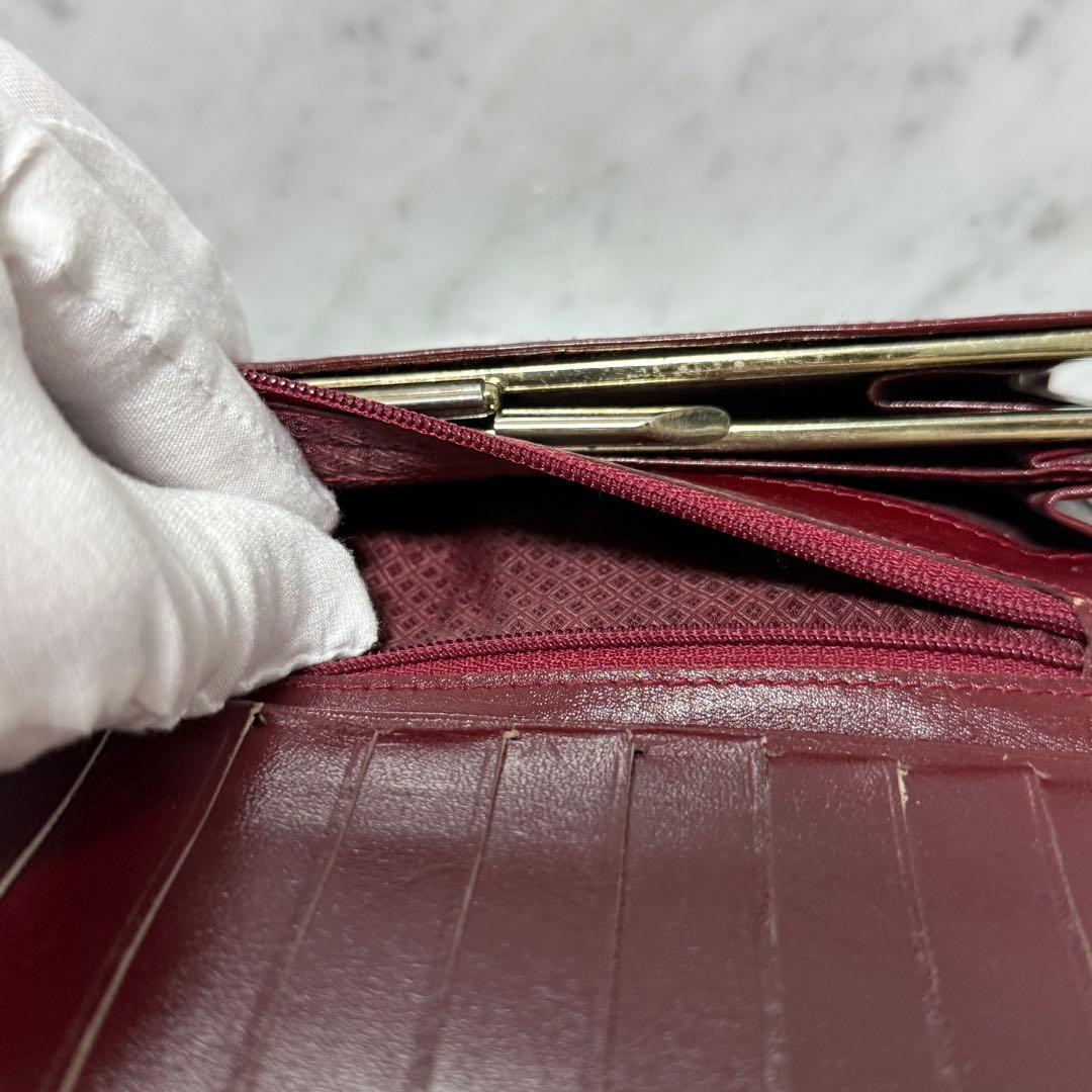 Cartier カルティエ 二つ折り財布 がま口 マストライン 本革 レザー