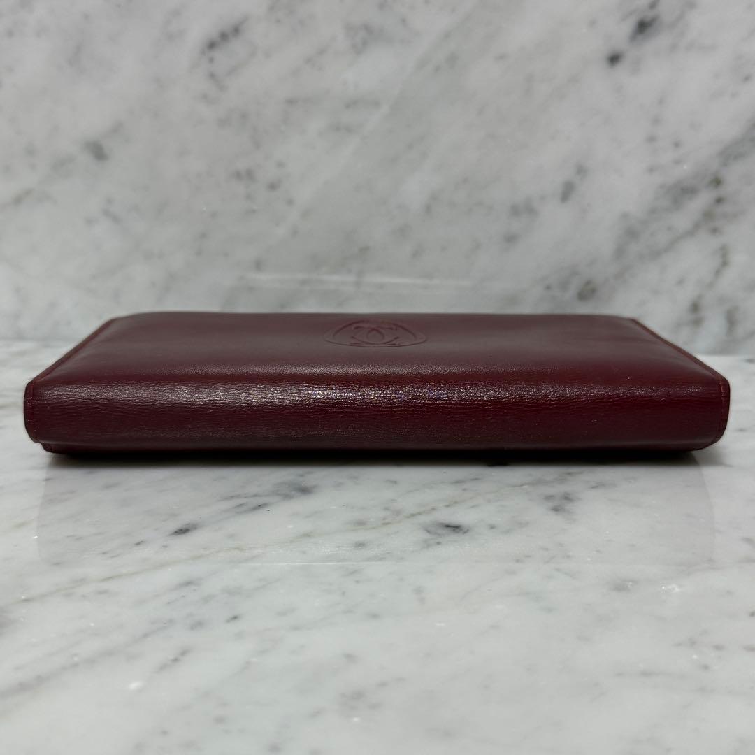 Cartier カルティエ 二つ折り財布 がま口 マストライン 本革 レザー