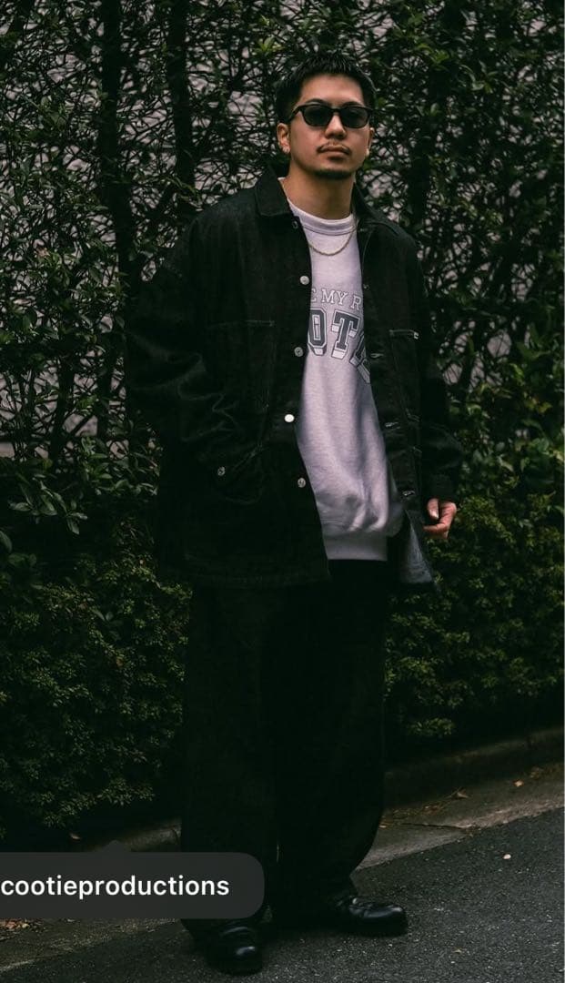 cootie ブラックデニム　カバーオール　L クーティー