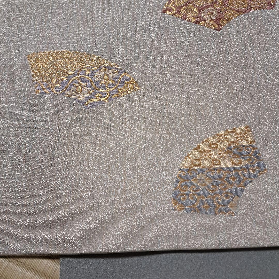 さくまる　染めちりめん名古屋帯　茶道杓立て　袋帯　帯締め+帯留