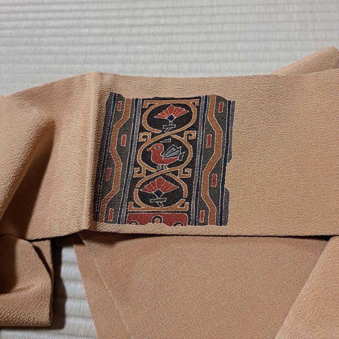 さくまる　染めちりめん名古屋帯　茶道杓立て　袋帯　帯締め+帯留