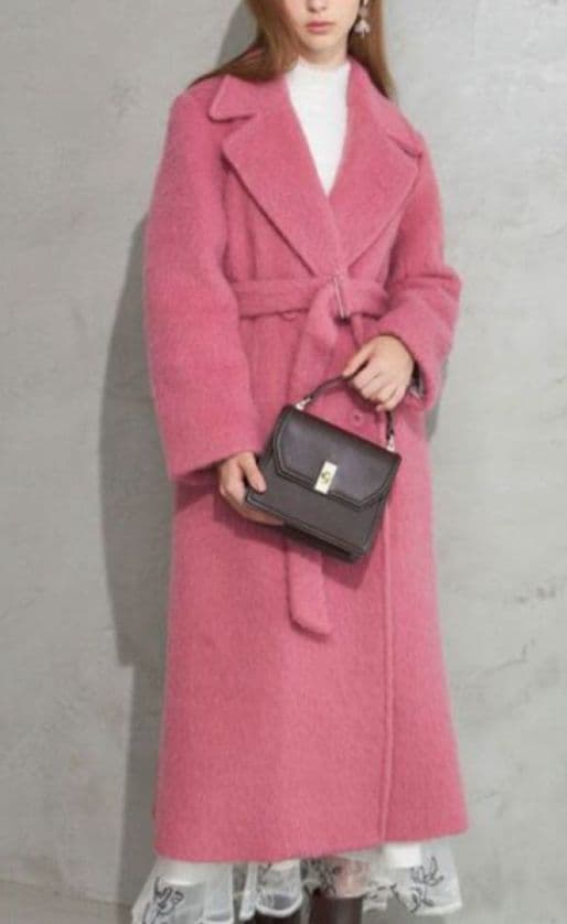 シャギーチェスターコート　ピンク