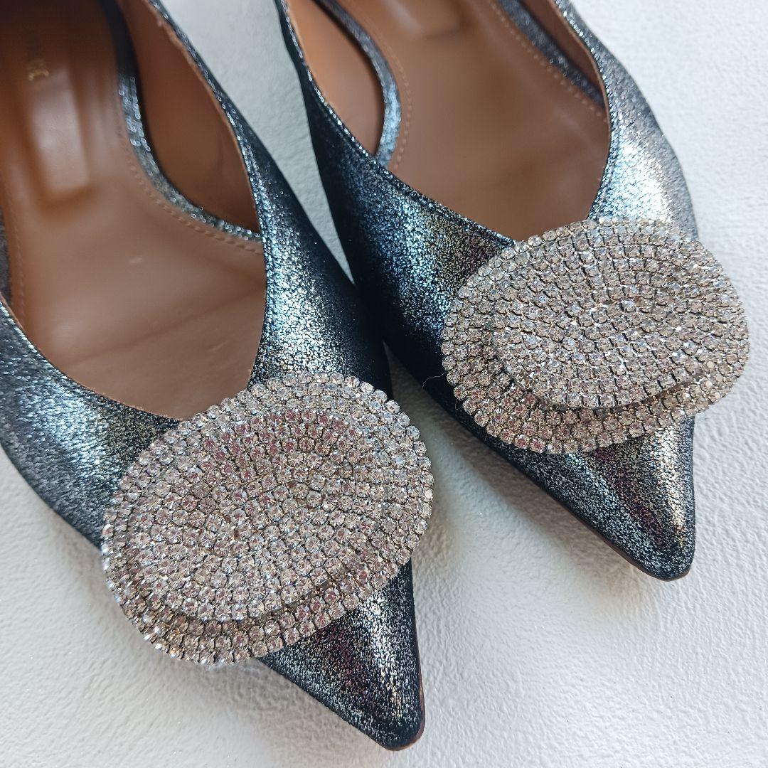ピッピシック フラットシューズ パンプス ラメ グリッター ビジュー 大きい38