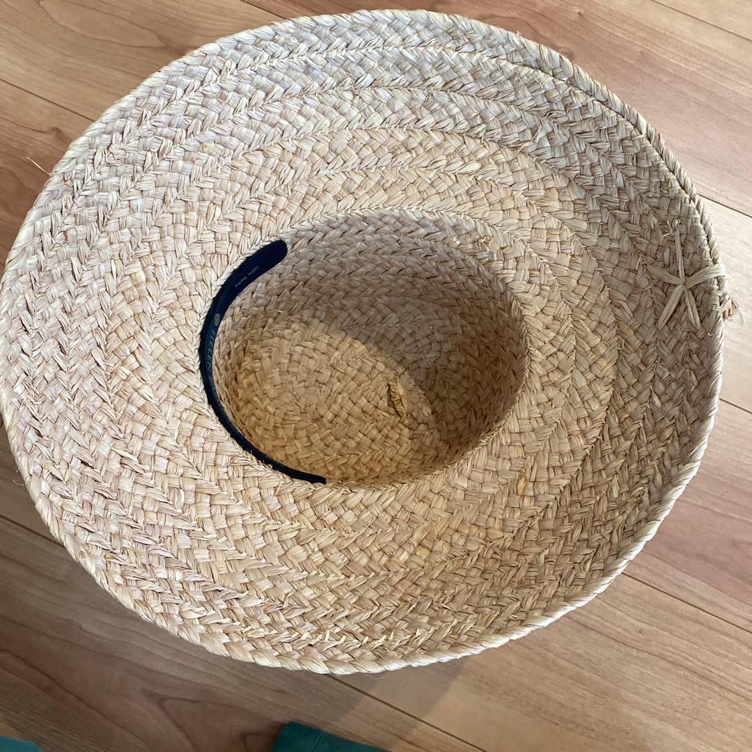 へレンカミンスキー　麦わら帽子　黒リボン付き