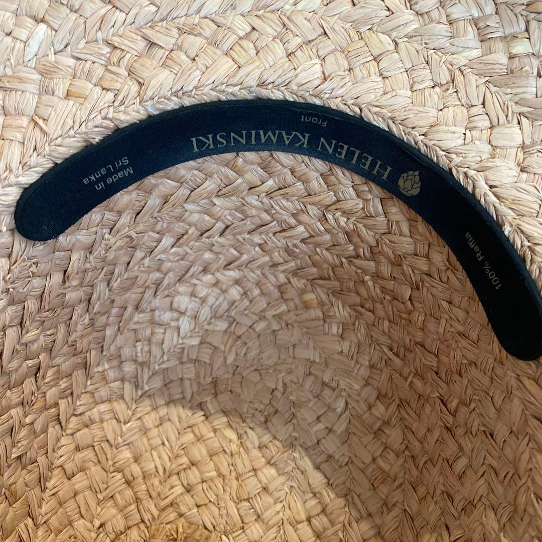へレンカミンスキー　麦わら帽子　黒リボン付き