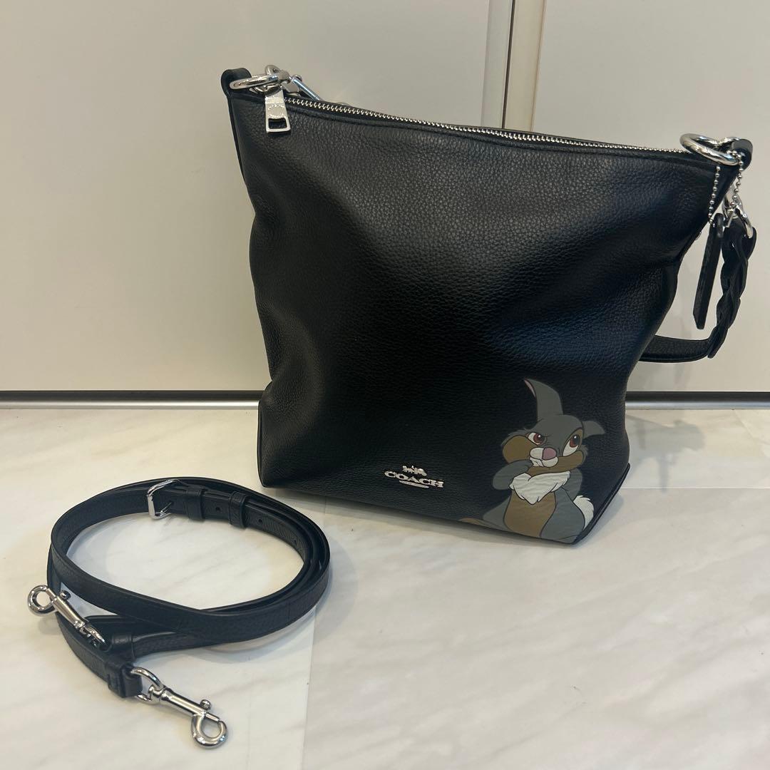 【美品】COACH×Disney とんすけ 2WAYショルダーバッグ レザー