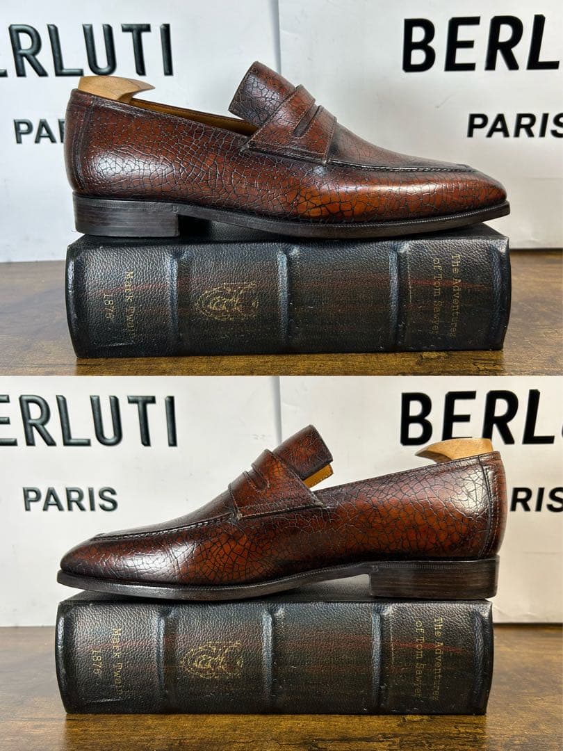 Berluti アンディクロコダイルエンボス レザー 型押し　ローファー　7