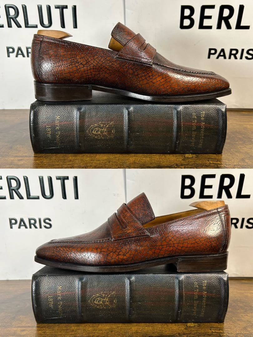 Berluti アンディクロコダイルエンボス レザー 型押し　ローファー　7