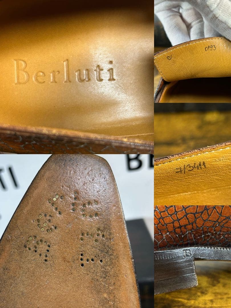 Berluti アンディクロコダイルエンボス レザー 型押し　ローファー　7