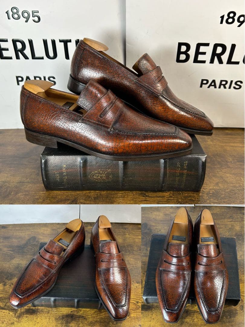 Berluti アンディクロコダイルエンボス レザー 型押し　ローファー　7