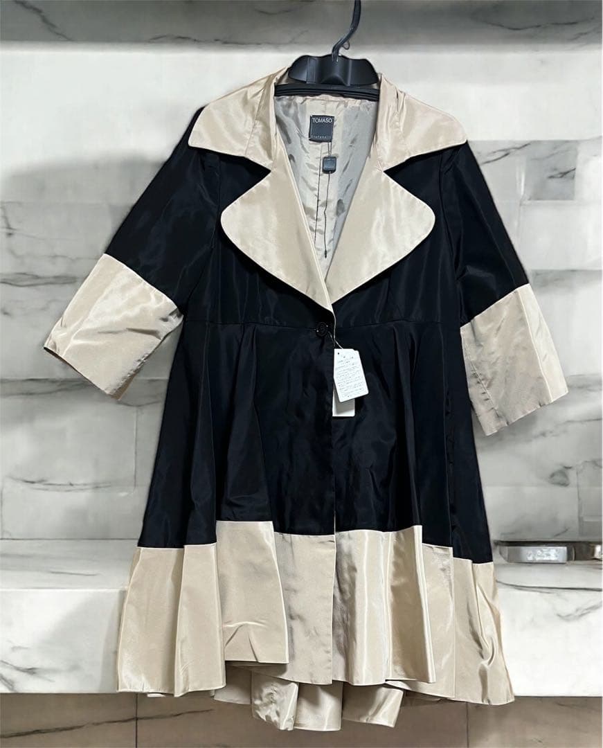 TOMASO Stefanelli トレンチコート 黒・ベージュ　イタリア製