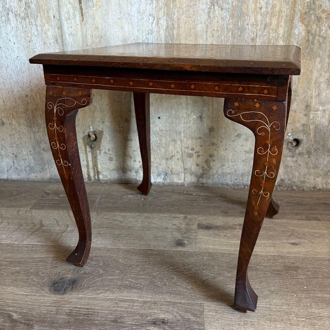 木象嵌　スクエア　サイドテーブル　ヴィンテージ