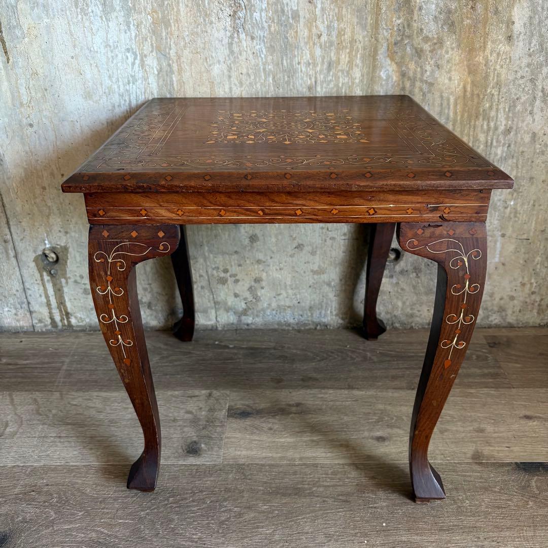 木象嵌　スクエア　サイドテーブル　ヴィンテージ