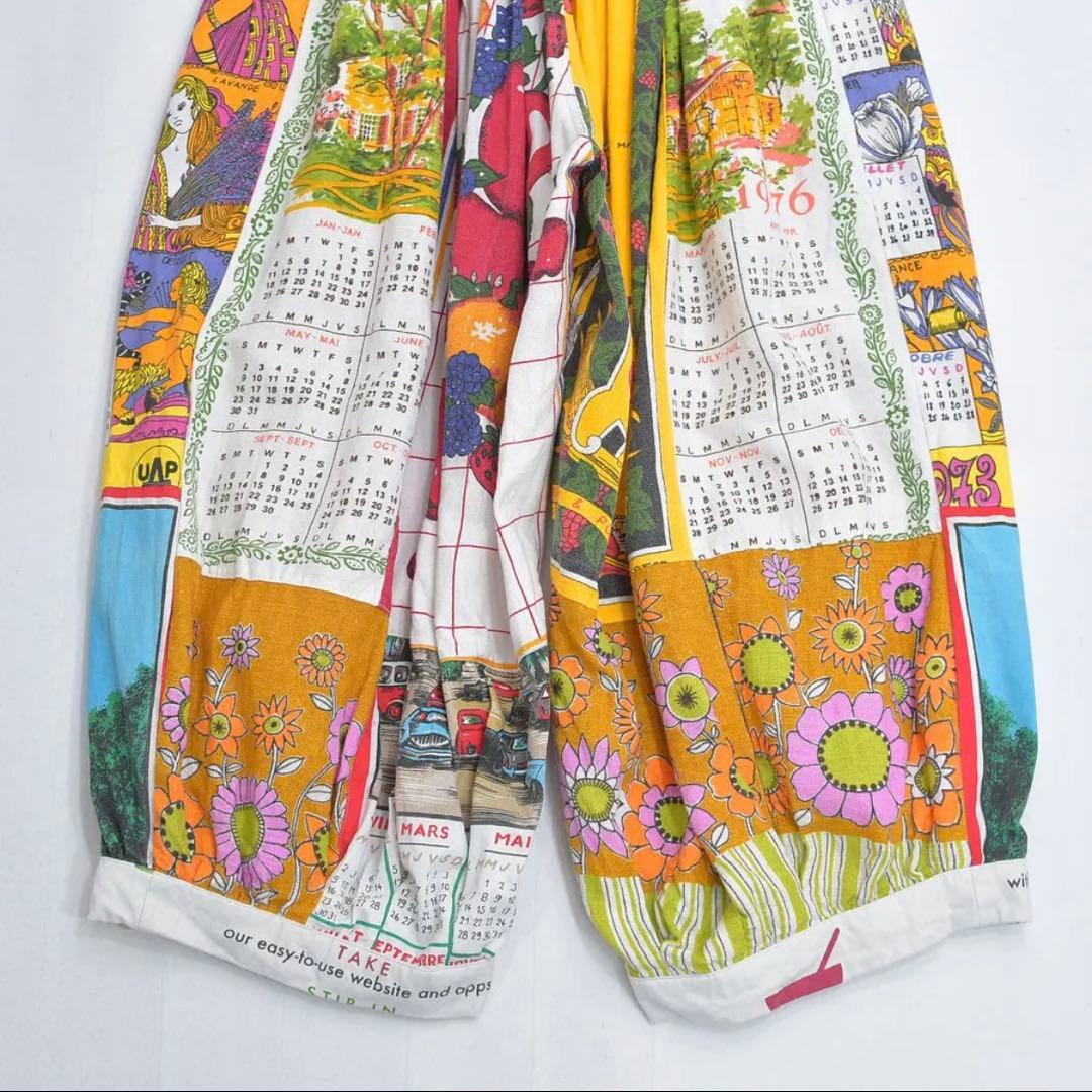 古着 リメイク ヴィンテージ パッチワーク デザイン バルーン イージーパンツ