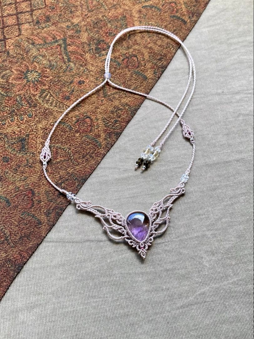 アメトリン　マクラメネックレス