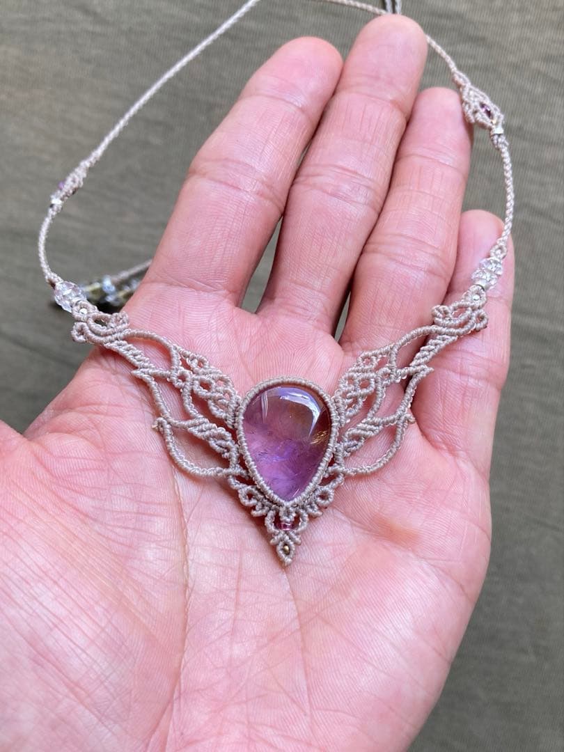 アメトリン　マクラメネックレス