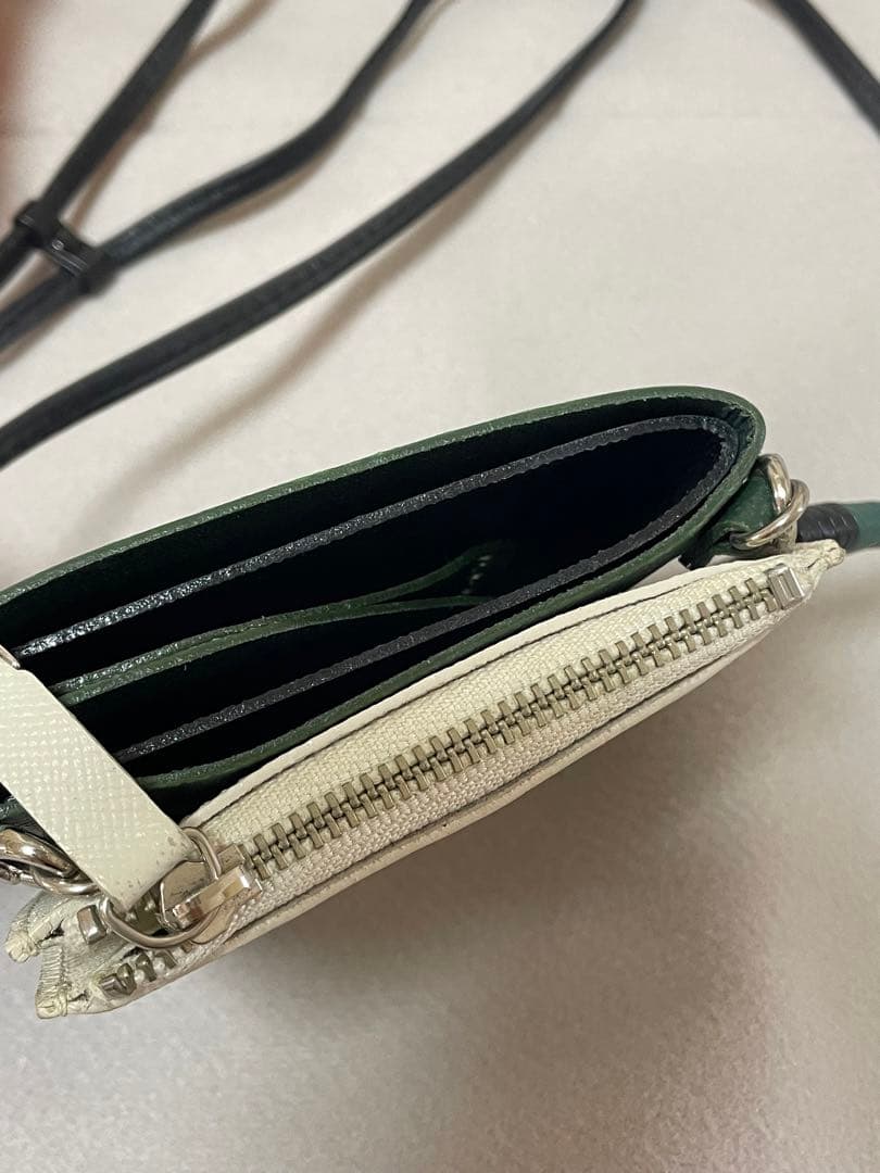 小物 LEATHER SHOULDER WALLET Green/TOGA PULLA
