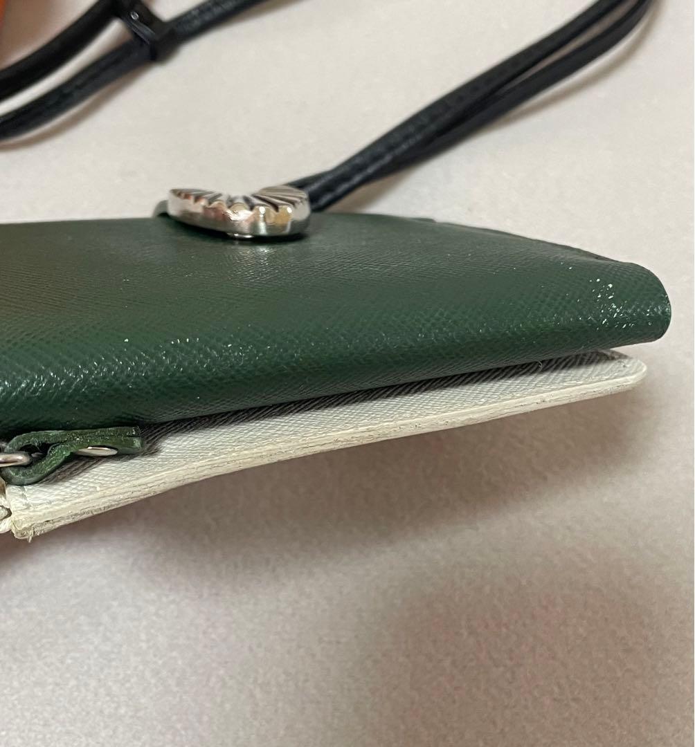 小物 LEATHER SHOULDER WALLET Green/TOGA PULLA