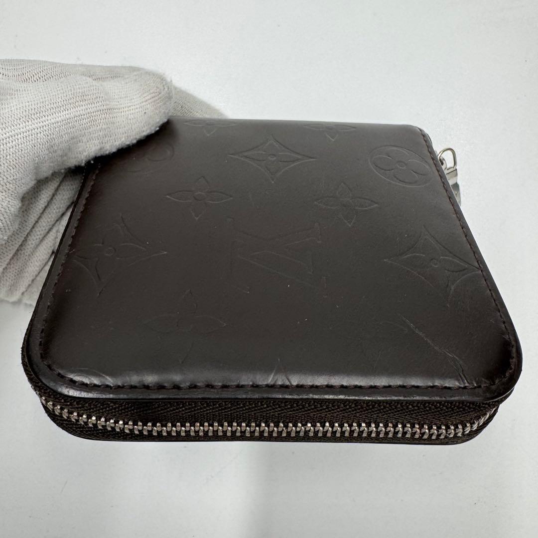 ルイヴィトン モノグラムグラセ ポルトビエ モネ レザー コンパクト財布 濃茶