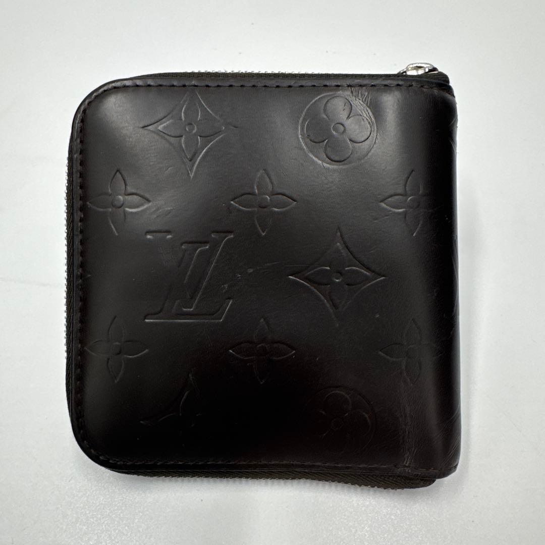 ルイヴィトン モノグラムグラセ ポルトビエ モネ レザー コンパクト財布 濃茶