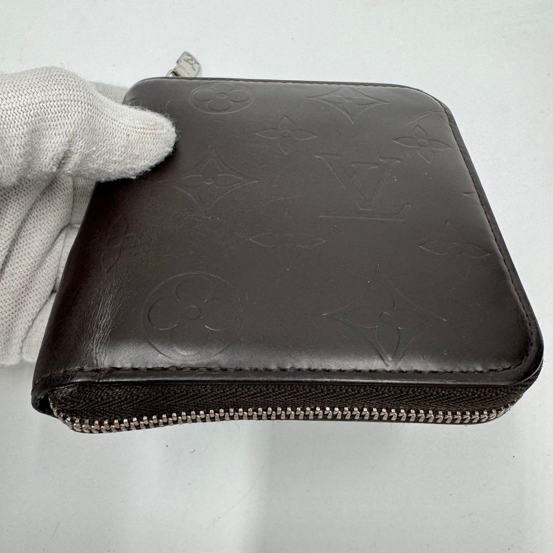 ルイヴィトン モノグラムグラセ ポルトビエ モネ レザー コンパクト財布 濃茶