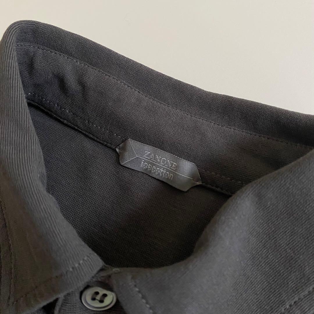 未使用 zanone アイスコットン ポロシャツ 46 グレー イタリア製