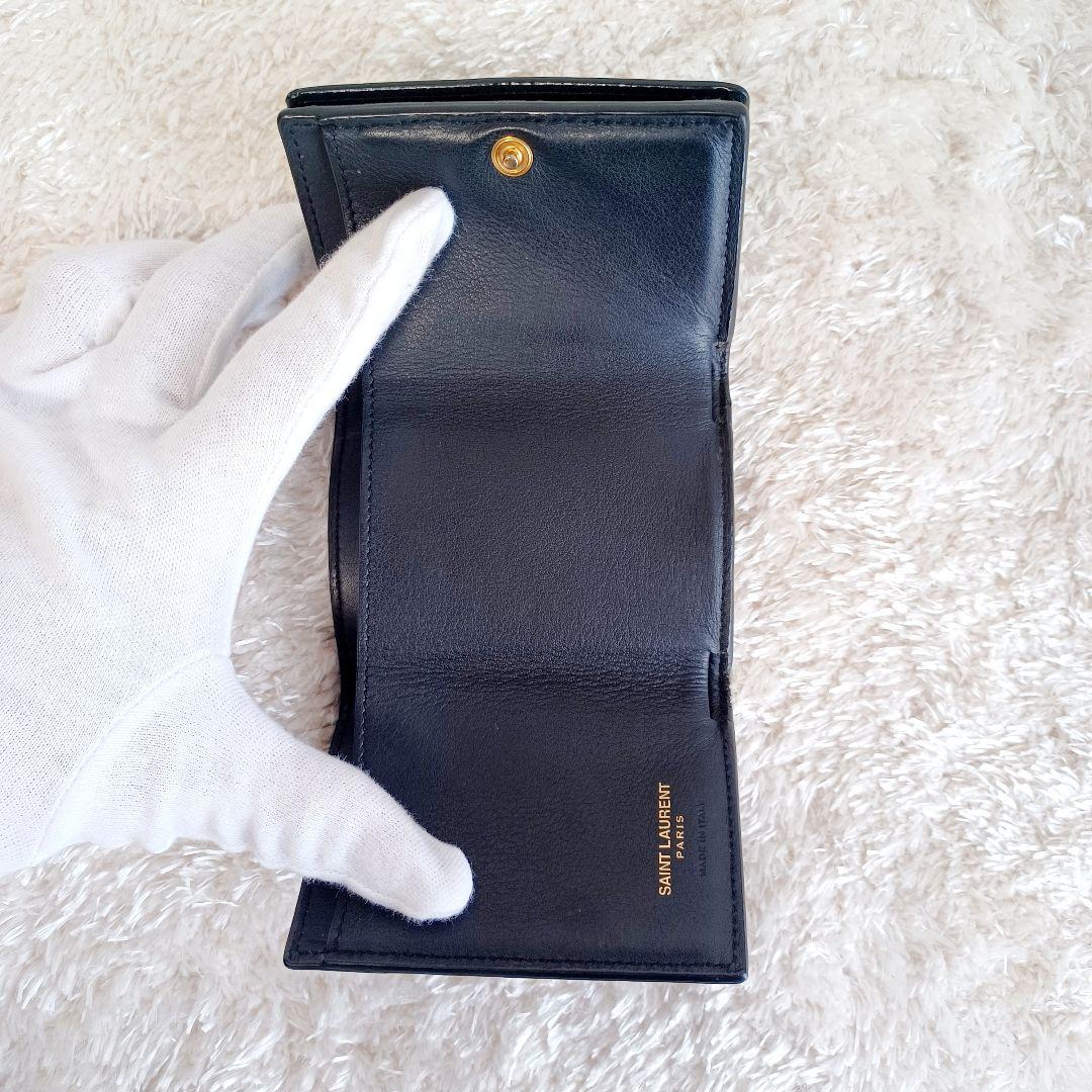 ✨極美品✨YSLサンローラン　カサンドラ　二つ折り　タイニー　オリガミ　ブラック