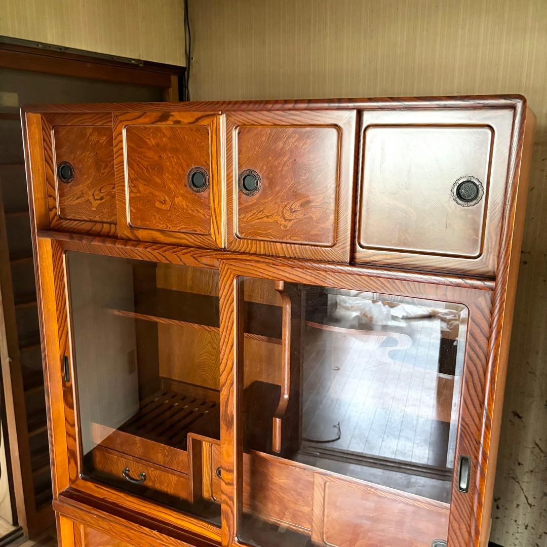 【直接引取限定】茶箪笥 和風 レトロ 箪笥 飾り棚 和箪笥