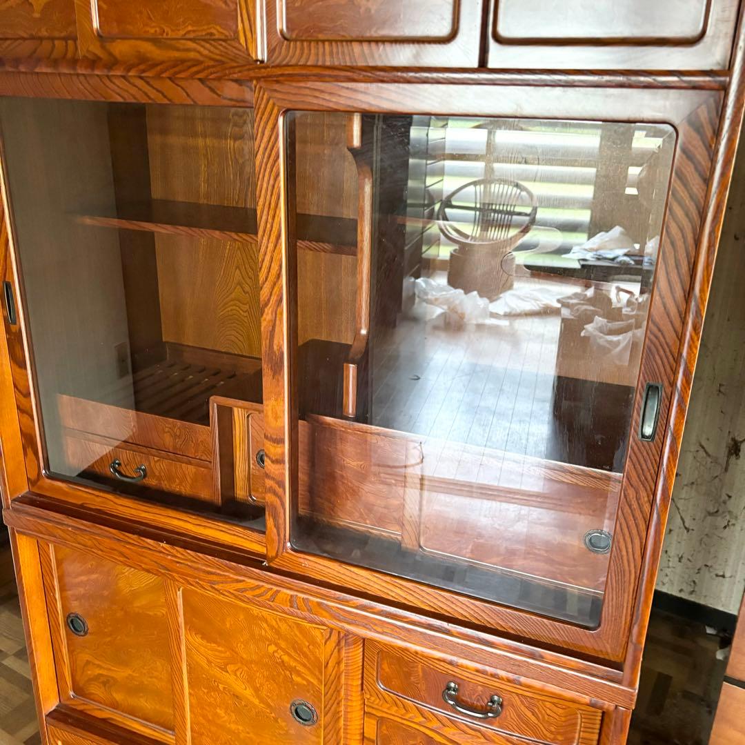 【直接引取限定】茶箪笥 和風 レトロ 箪笥 飾り棚 和箪笥