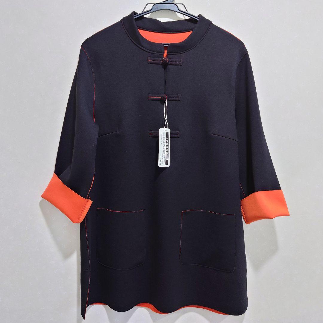 ディノス ダーマコレクション チャイナカラー アジアン ダブルフェイスチュニック