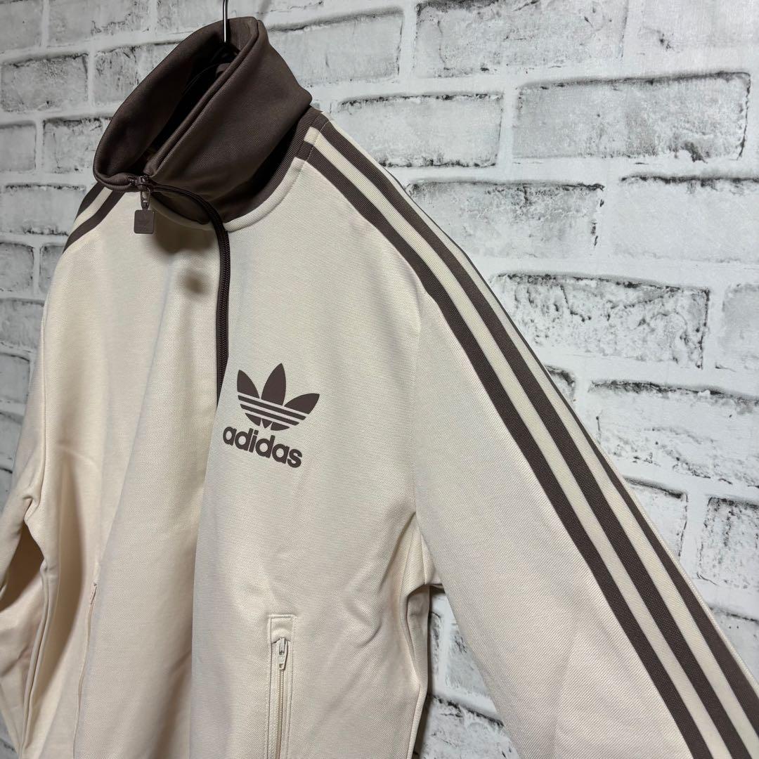 新品⭐️女性L 80s復刻adidasトラックジャケット ベージュ×モカブラウン