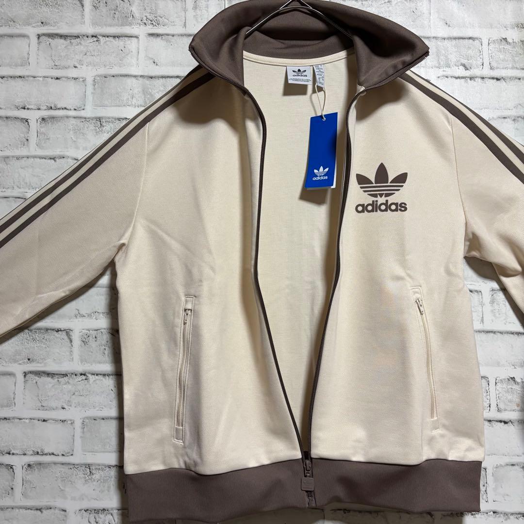 新品⭐️女性L 80s復刻adidasトラックジャケット ベージュ×モカブラウン