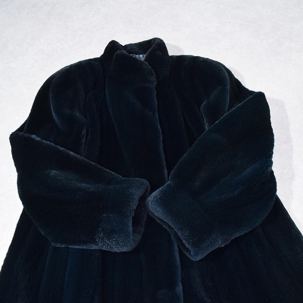 希少色 エンバ EMBA シェアード 毛皮 コート 染め グリーン系 裏総柄