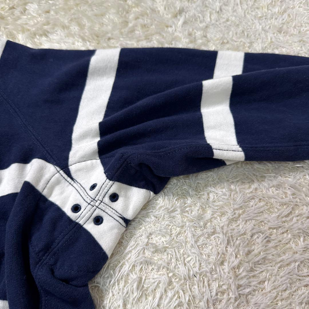 【美品】　ポロラルフローレン　ラガーシャツ　ボーダー　白　紺　XL