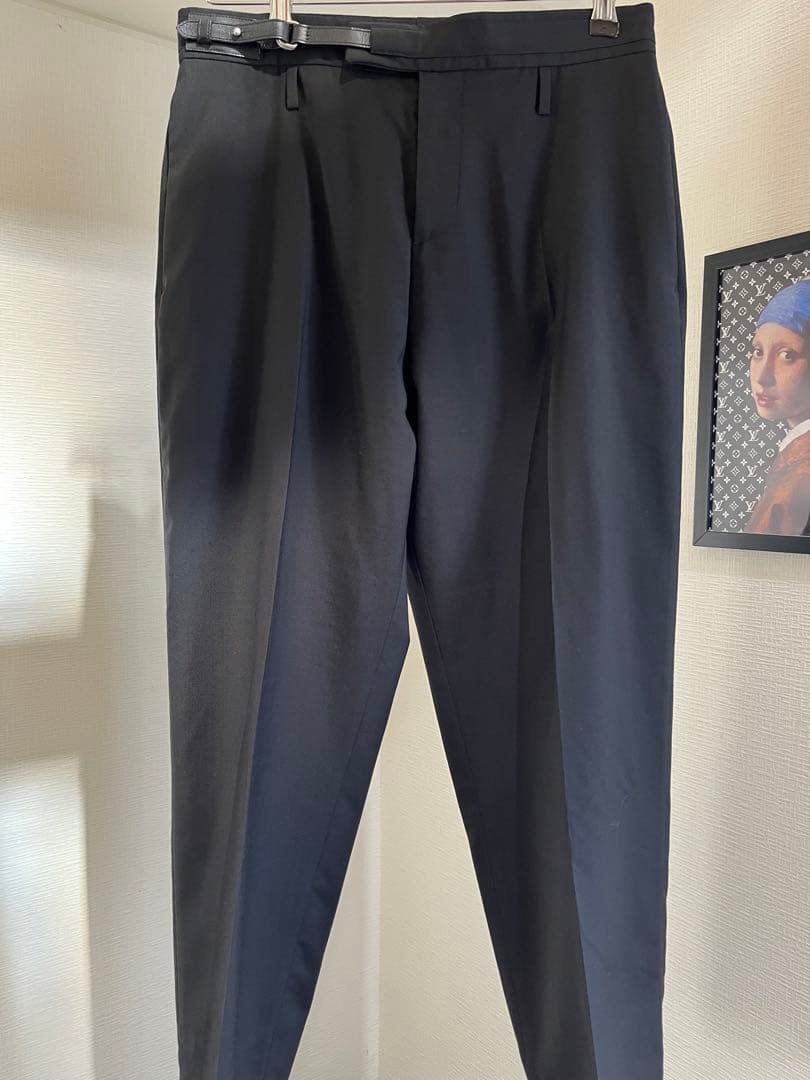 Dior レザーバックル　ベルト付き　トラウザード　テーラードスラックス