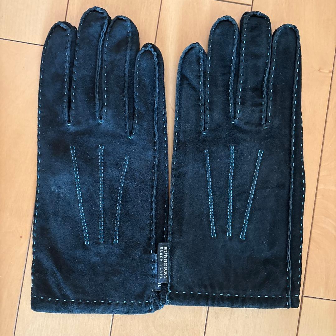 3連休お値下げ！BURBERRY BLACK LABEL スエード手袋 ブラック