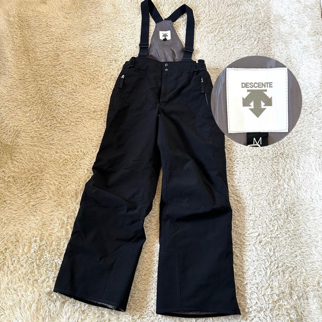 デサント❣️スキーウエア 中綿パンツ サスペンダー付き　 黒 スキーパンツ　撥水