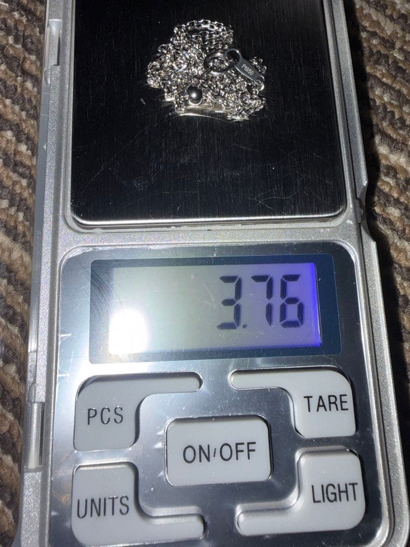 Pt850 小豆スライダーネックレス50cm