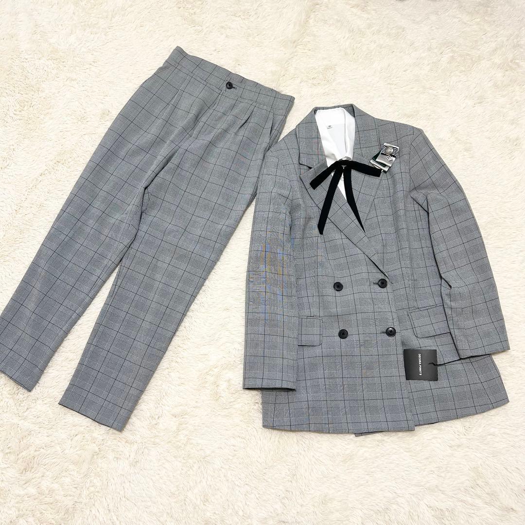 デコラピンキーズ　パンツスーツ　　160 グレー　女の子　リボン　新品