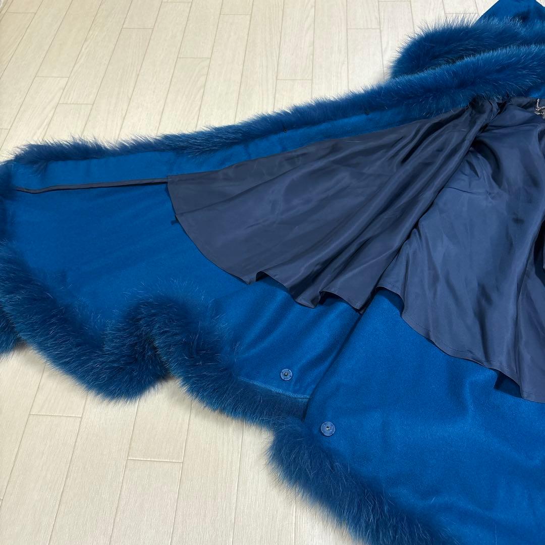 タグ付き ジャンルイシェレル カシミヤ100 フォックスファー ポンチョ