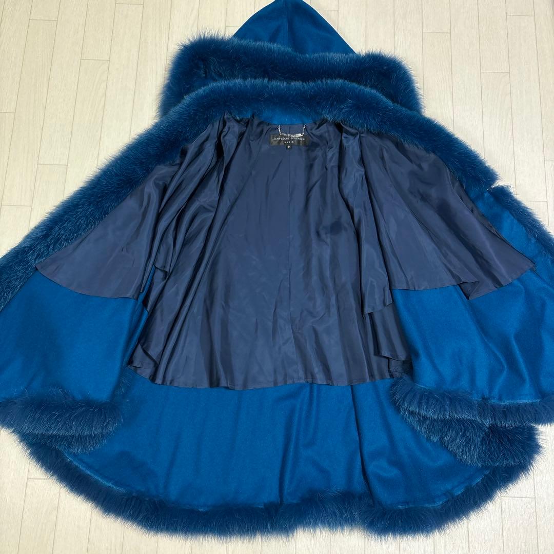 タグ付き ジャンルイシェレル カシミヤ100 フォックスファー ポンチョ