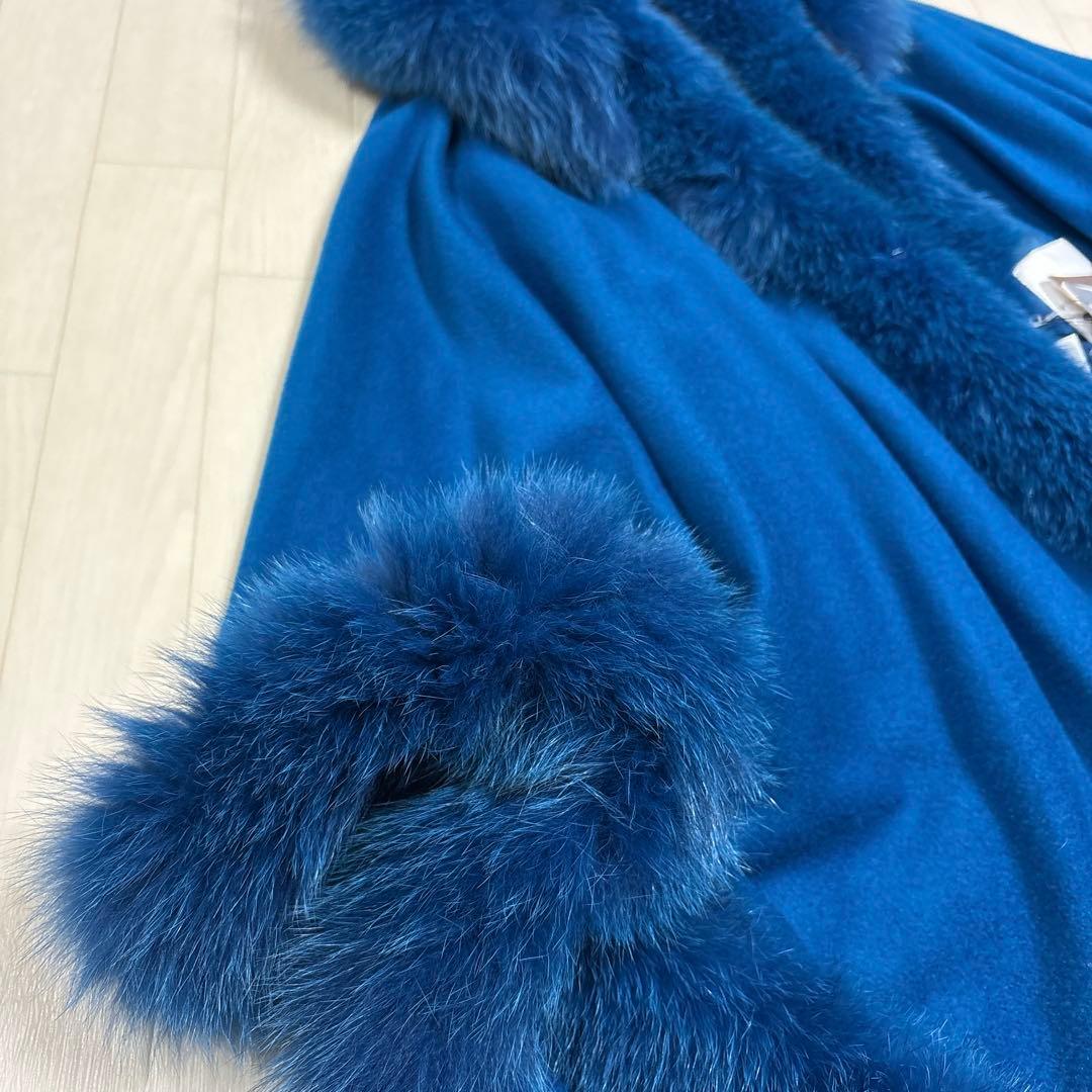 タグ付き ジャンルイシェレル カシミヤ100 フォックスファー ポンチョ
