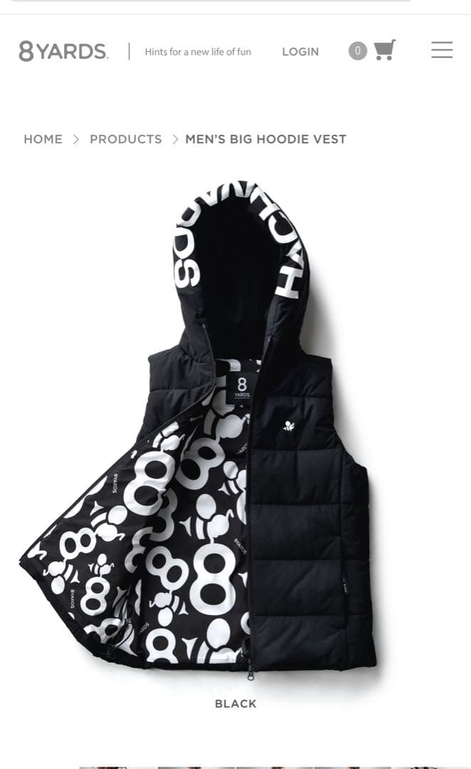 8YARDS BIG HOODIE VEST 新品タグ付き