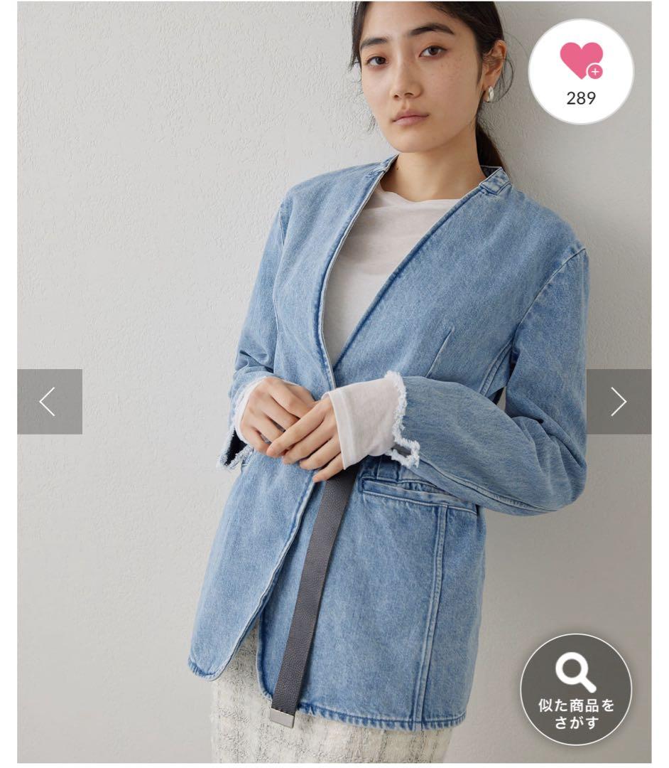 【新品未使用】デニムノーカラージャケット【ウィムガゼット】