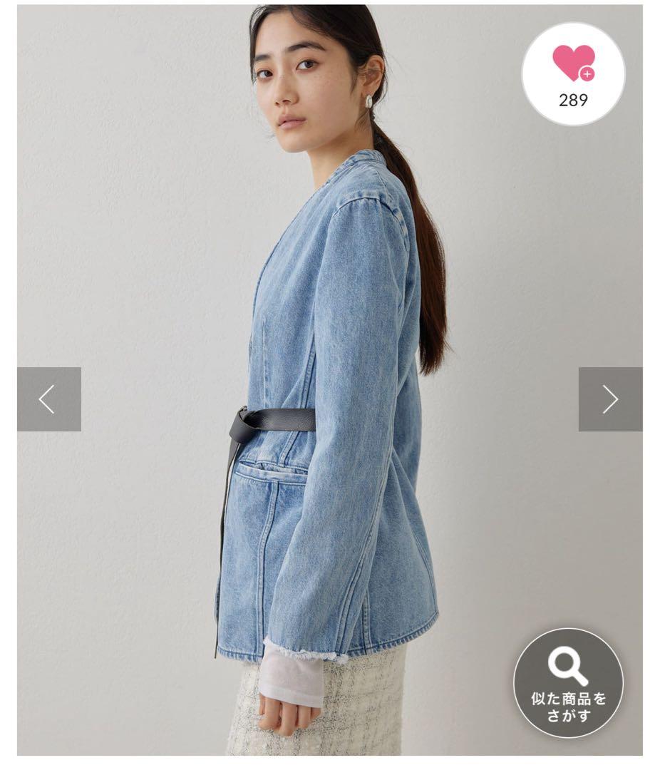 【新品未使用】デニムノーカラージャケット【ウィムガゼット】